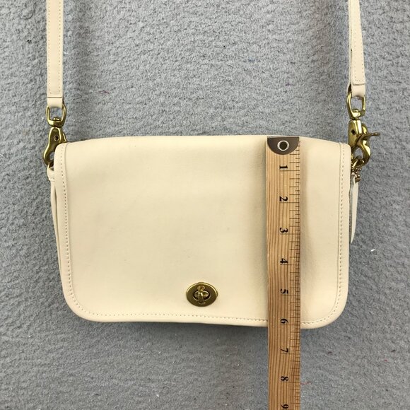 Coach 048 Vintage Leather Station Rare Ivory Crossbody Satchel Purse Handbag - Picture 9 of 13
